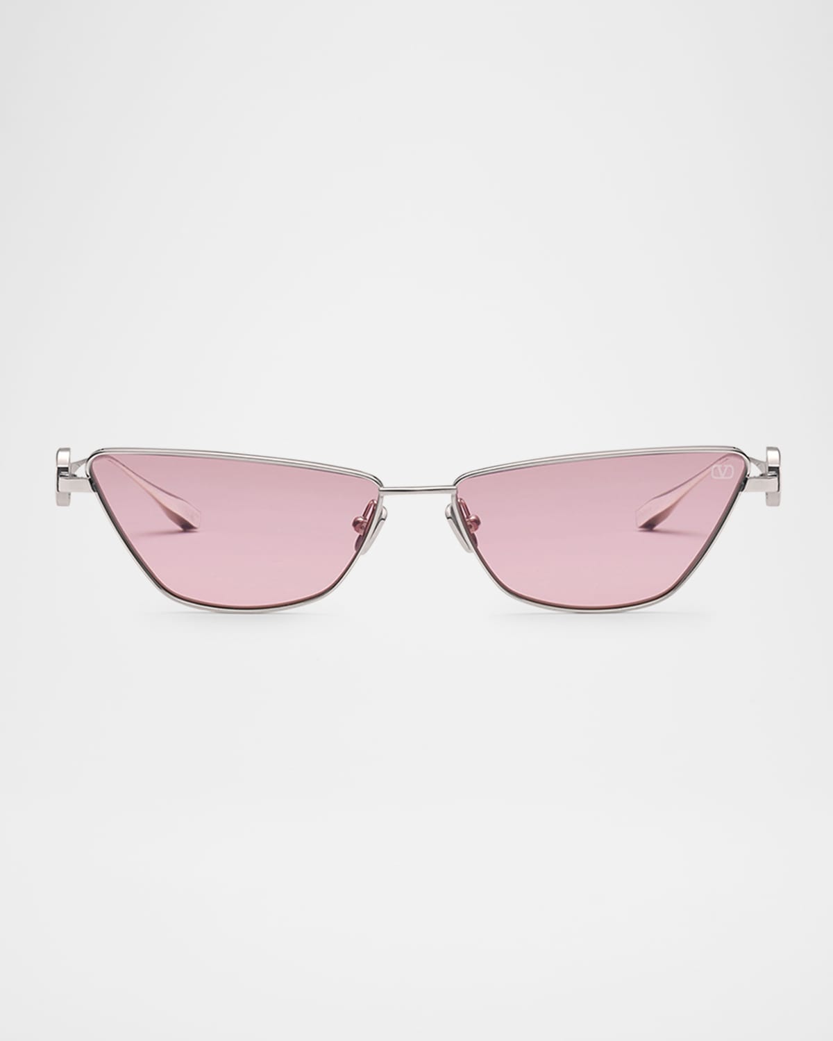 V-Logo Titanium Cat-Eye Sunglasses
