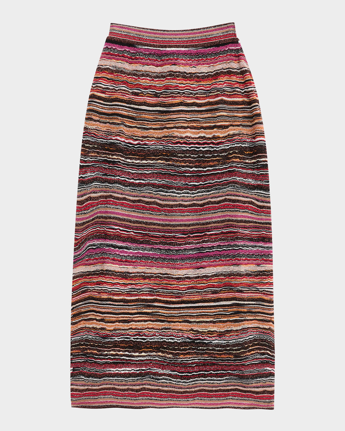 Metallic Striped Pencil Skirt