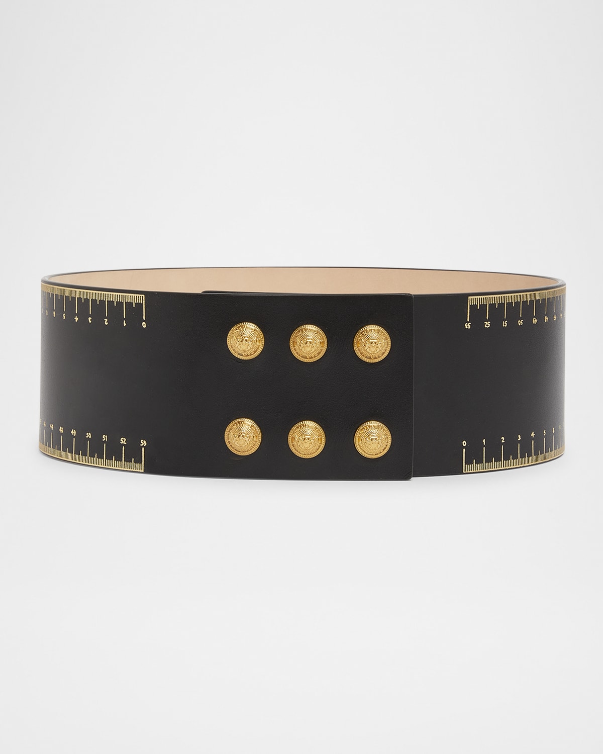 Wide Leather Belt W/ Couture Pins