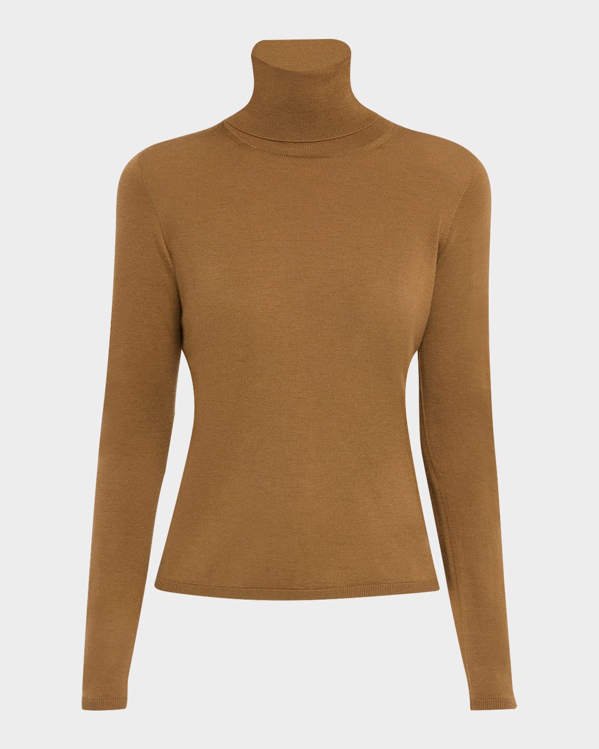 Max Mara Saluto Virgin Wool Turtleneck Sweater In Brown