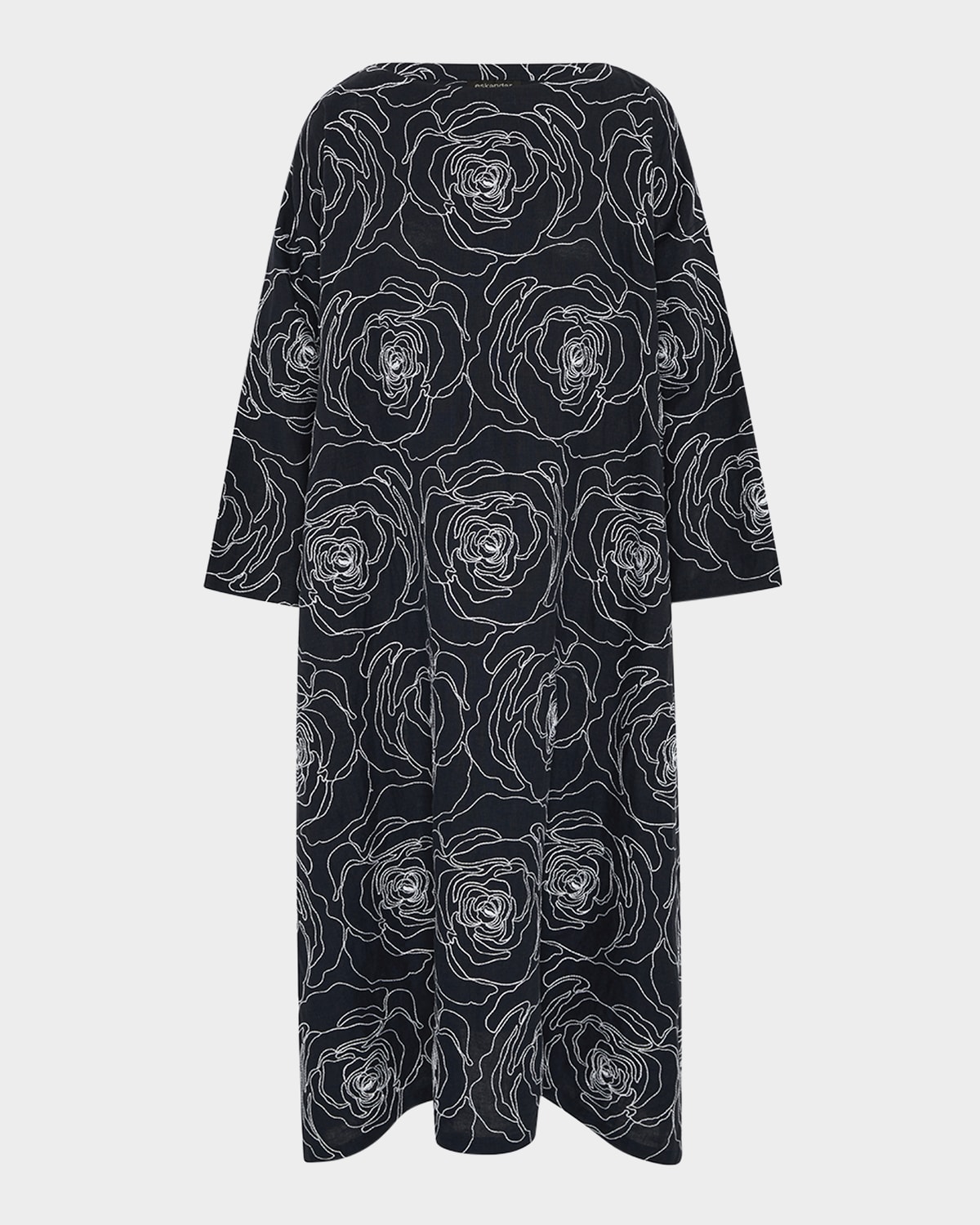 Eskandar Wide A-line Scoop-neck Dress In Navydark
