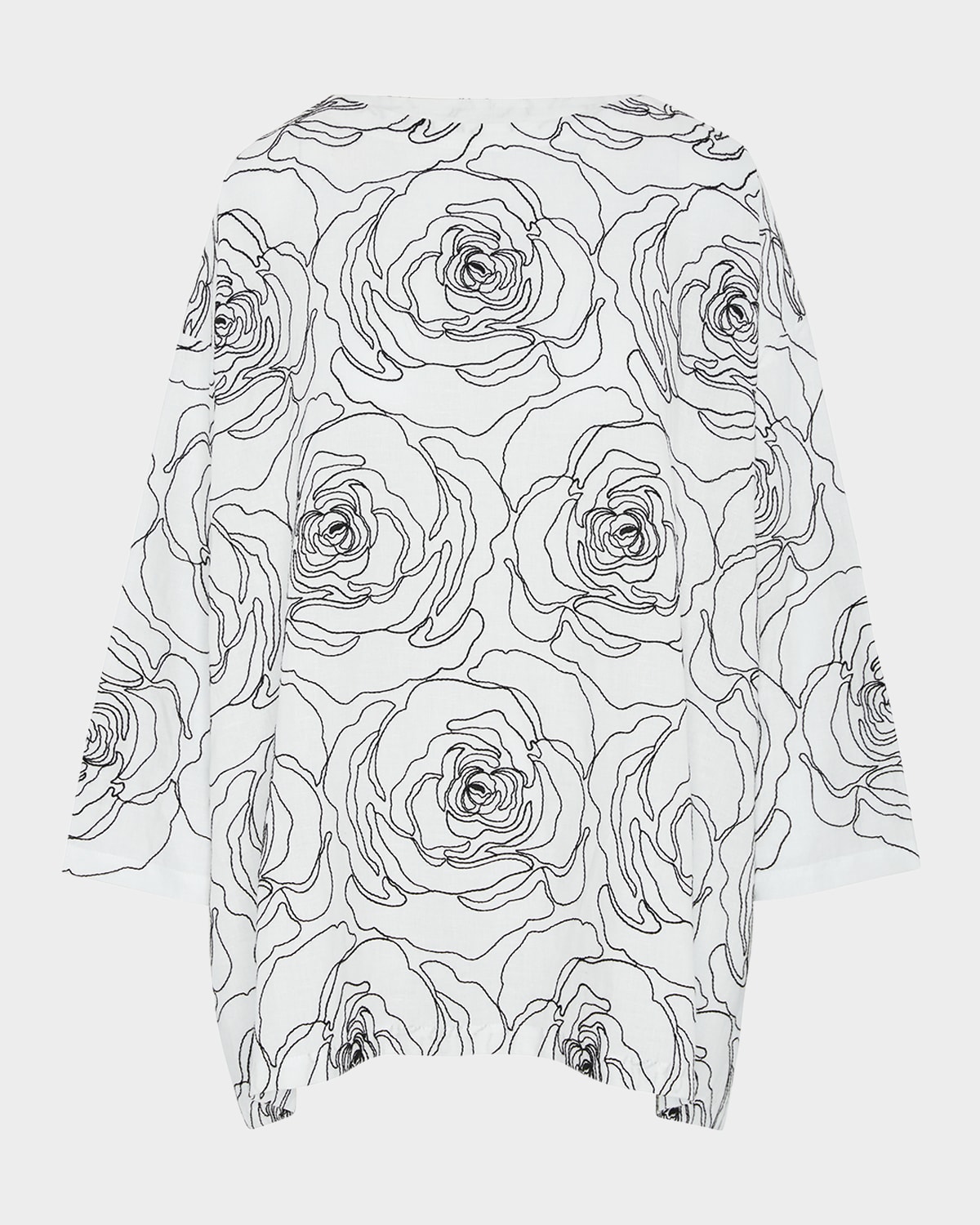 Eskandar Wide A-line Scoop-neck Tunic (long Length) In White