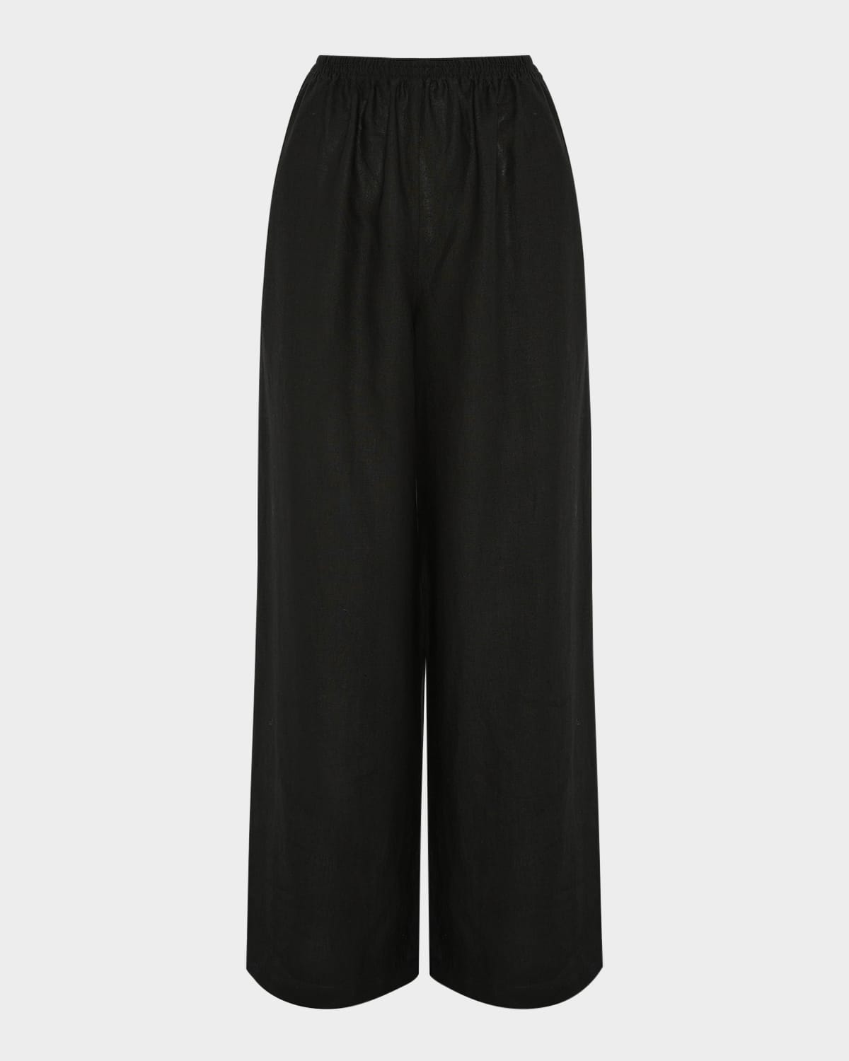 Shop Eskandar Linen Flared Trousers In Black