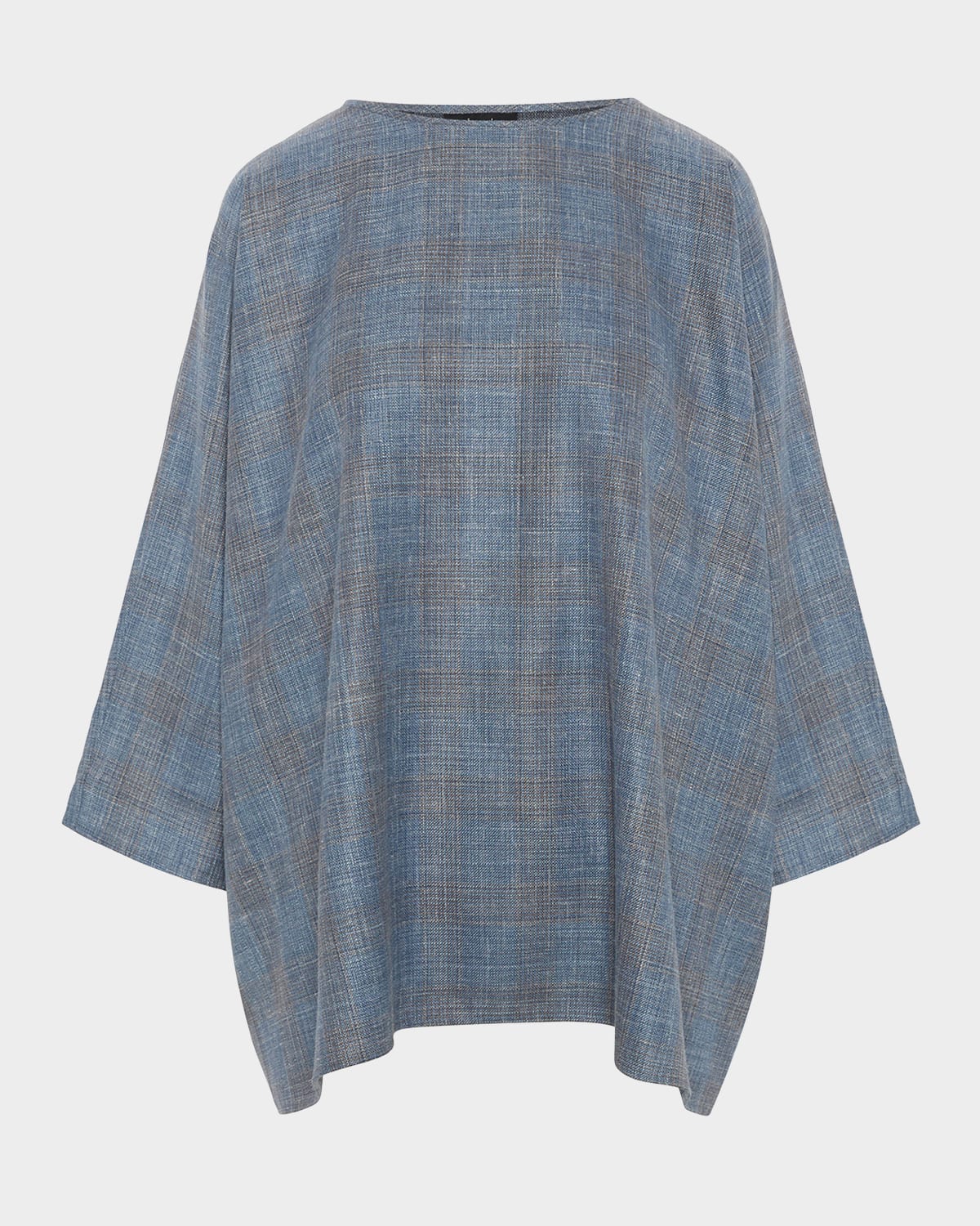 Eskandar Boat-neck Top (long Length) In Fadedblue