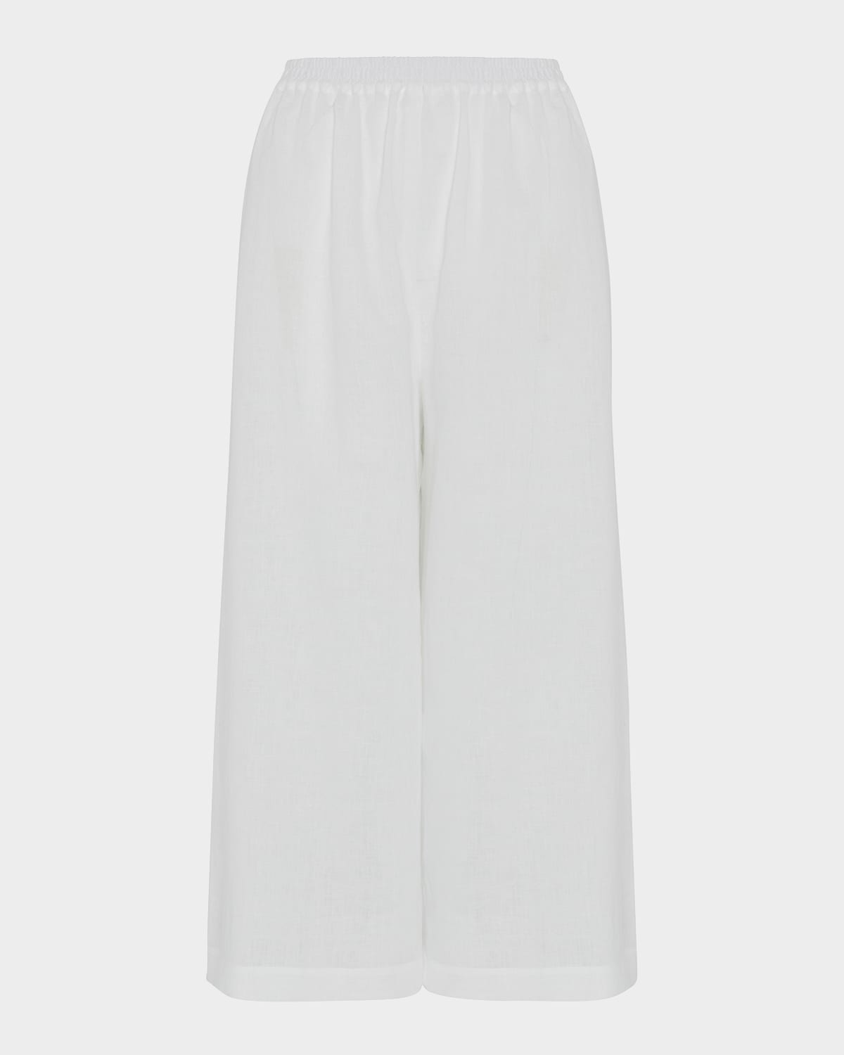 Eskandar Flared Linen Culottes In White