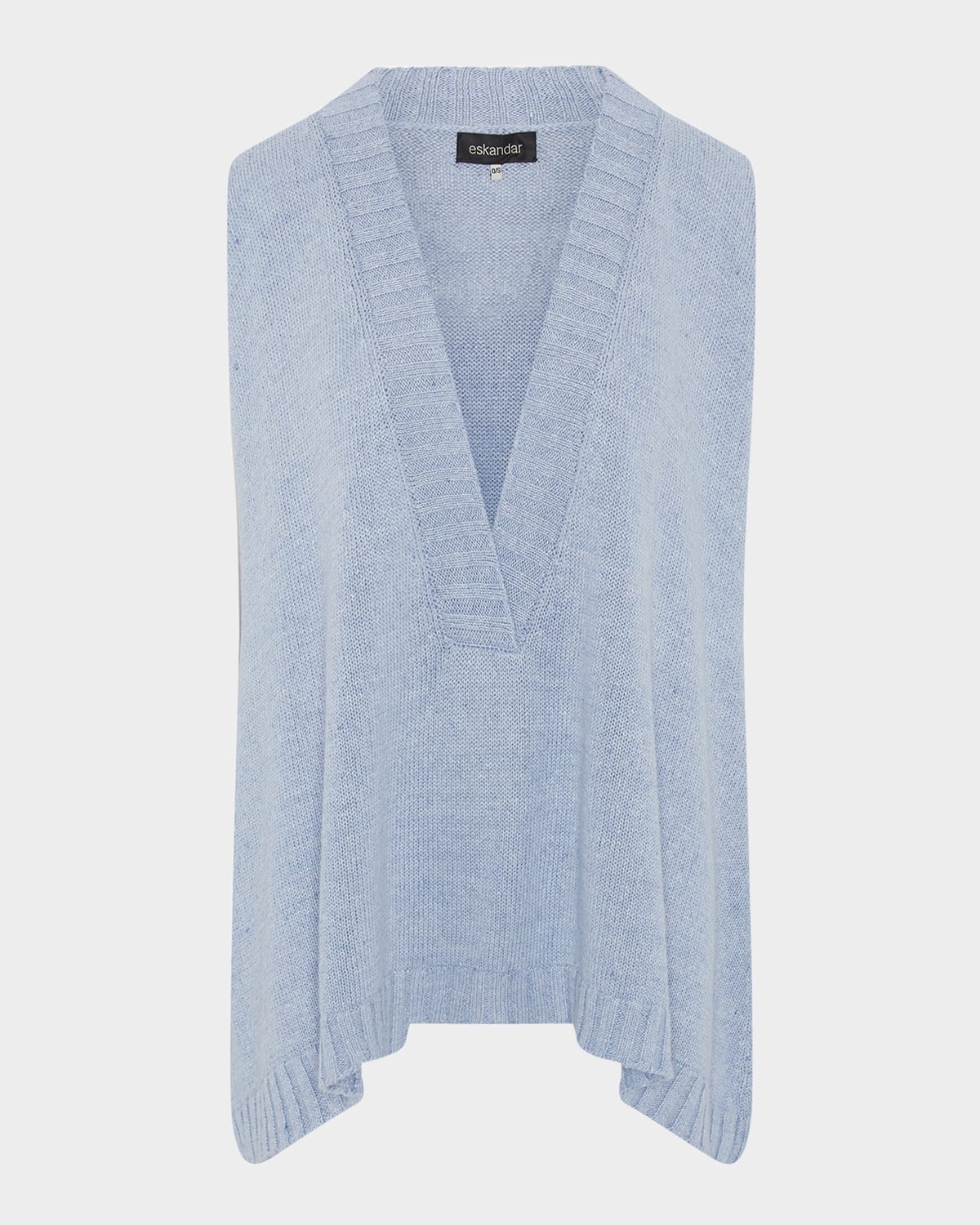 ESKANDAR A-LINE SLEEVELESS DEEP-V SWEATER (MID PLUS LENGTH) 
