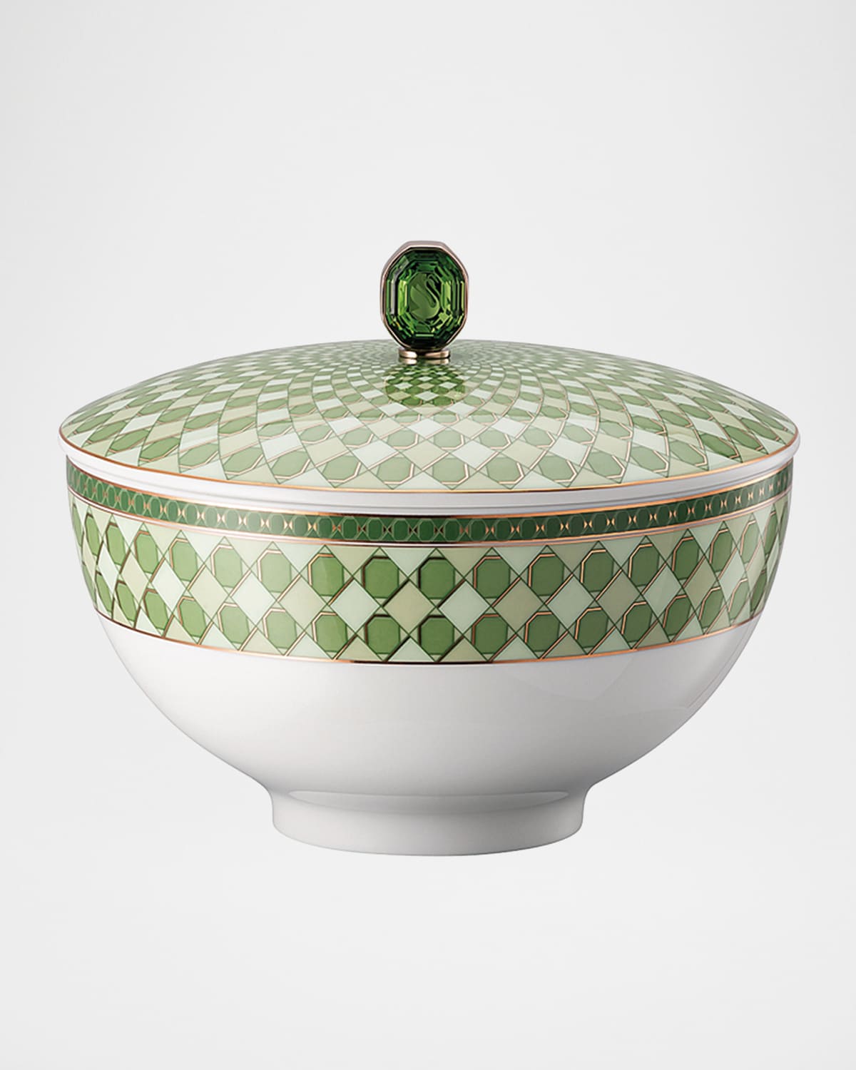 Swarovski Signum Soup Bowl With Lid, 27 Oz. In Green
