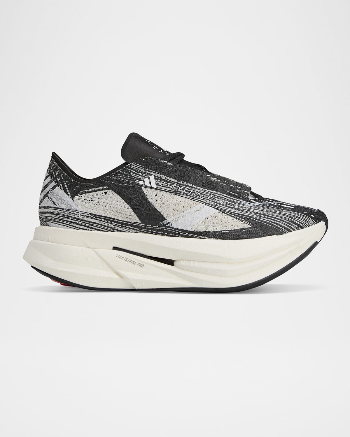 Adidas By Stella Mccartney Prime X 2.0 Exaggerated-sole Strung Sneakers In Ftwr Whitegrey Onecore Black