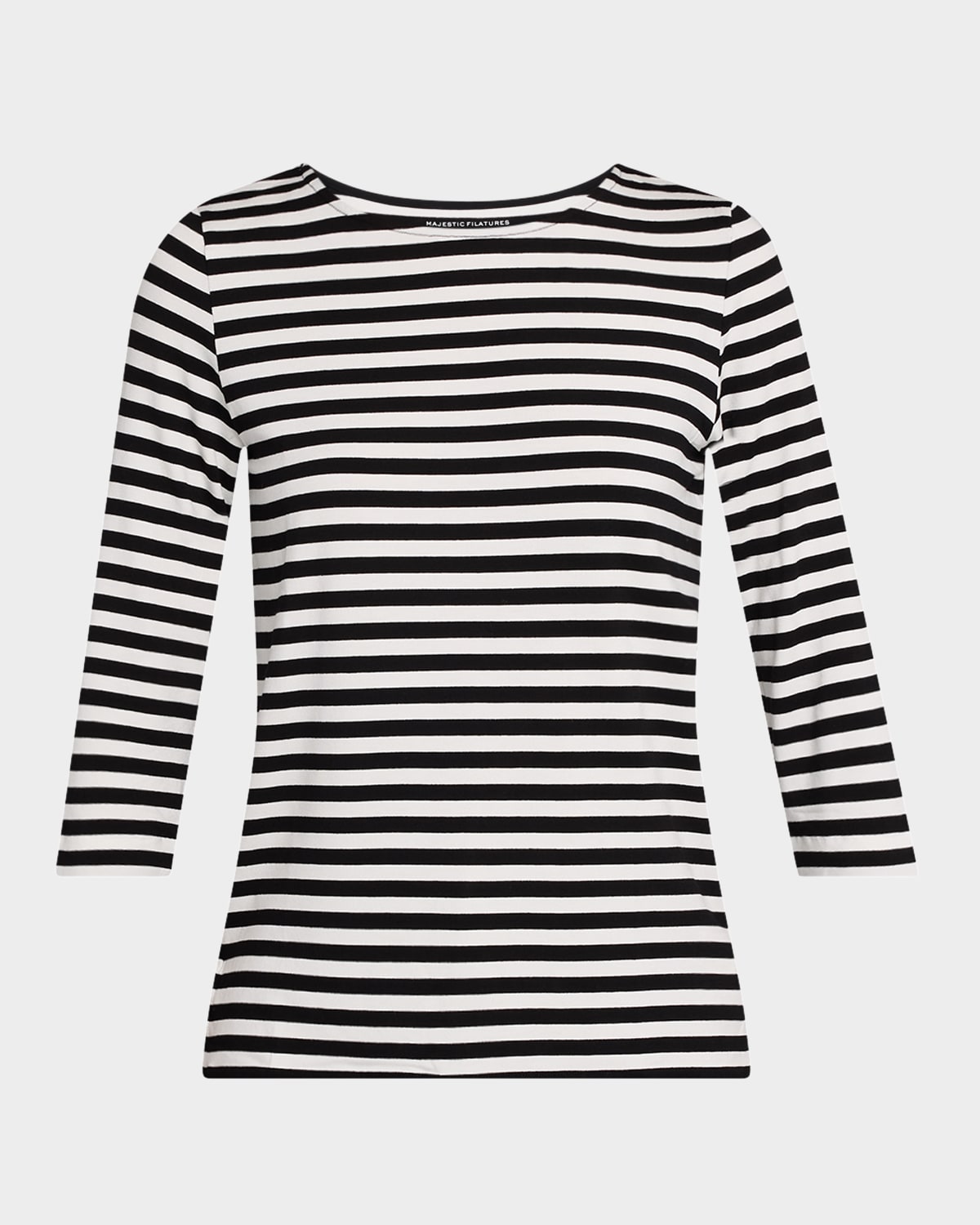 Majestic Soft Touch Boatneck Striped Jersey T-shirt