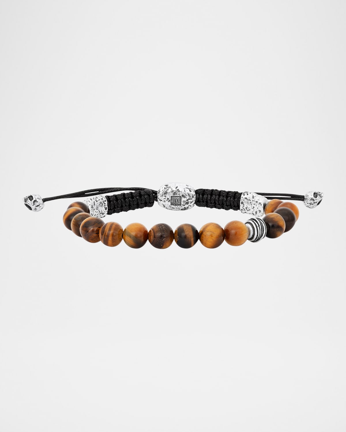 Men's Sterling Silver Tigers Eye Beaded Bracelet