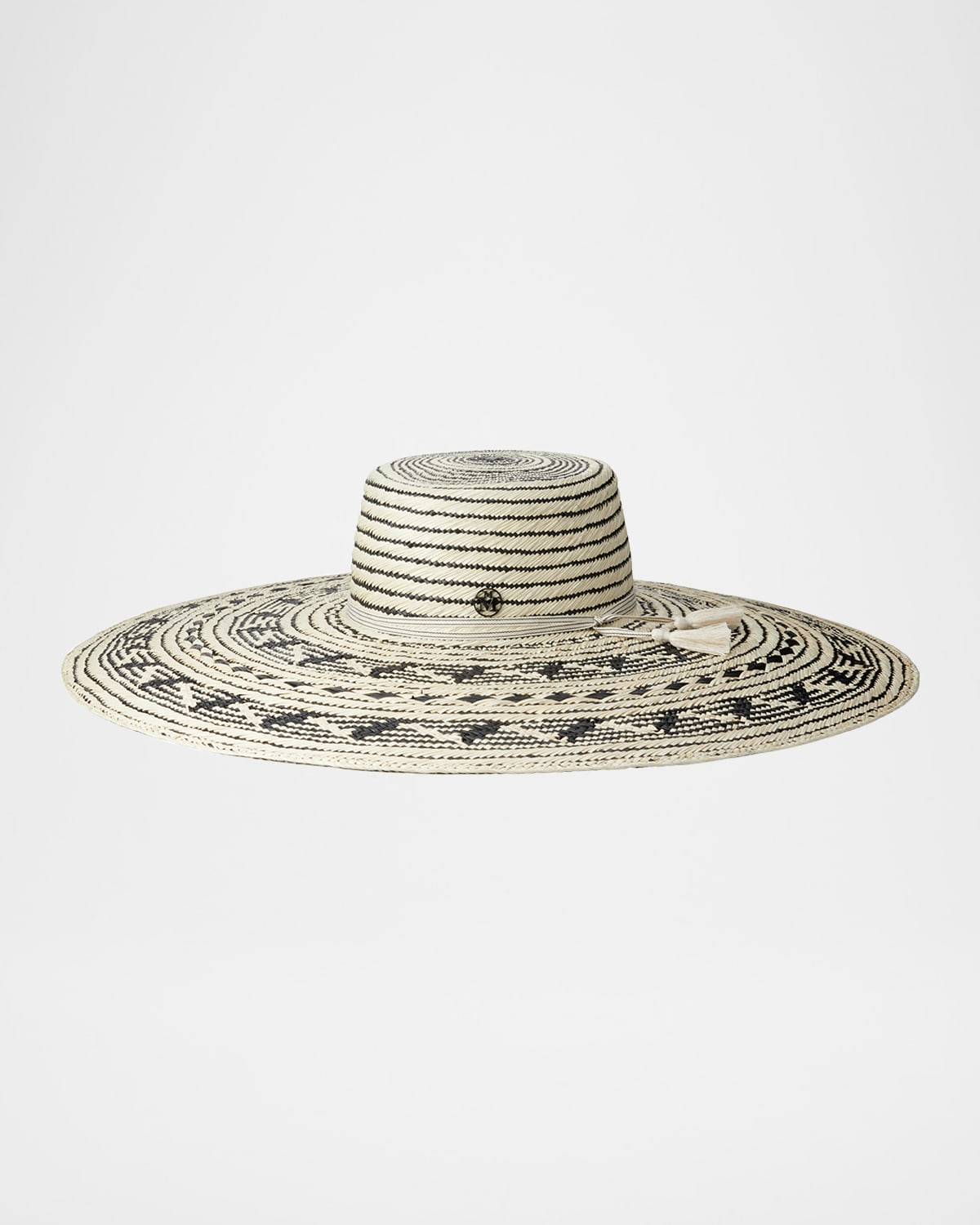 MAISON MICHEL GINA BICOLOR STRAW FLOPPY HAT 