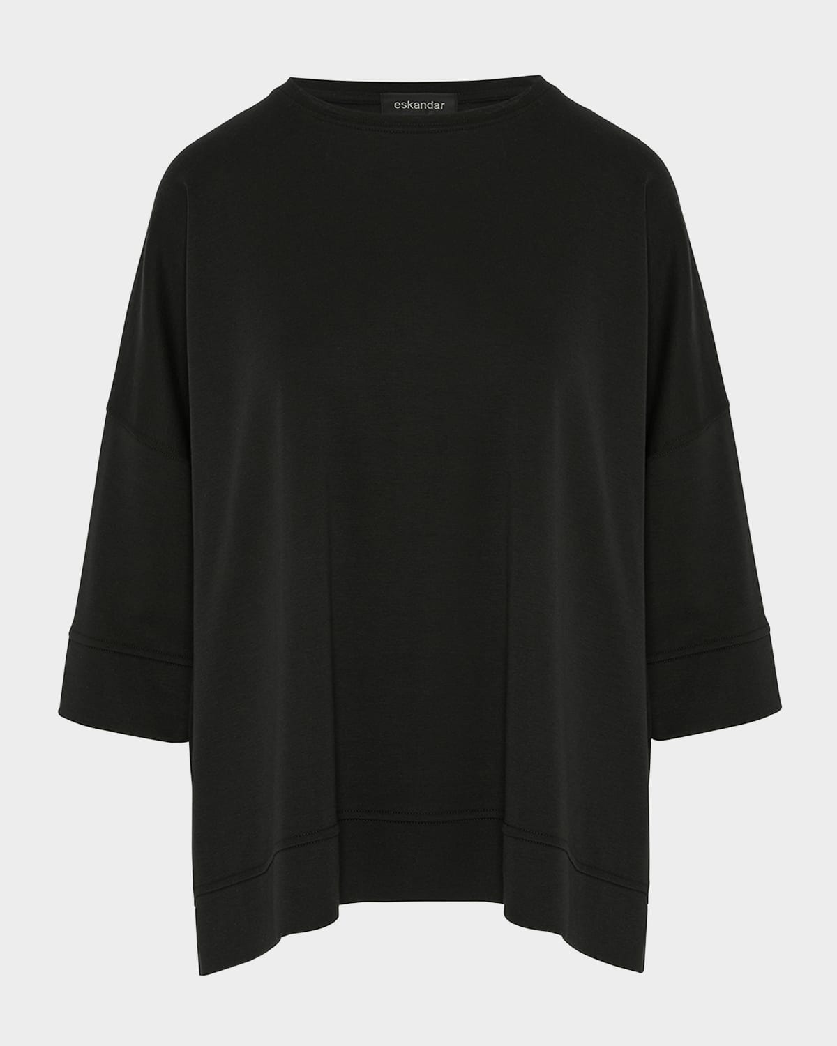 ESKANDAR ROUND NECK 3-4 SLEEVE TOP WITH HEMBANDS (MID PLUS) 