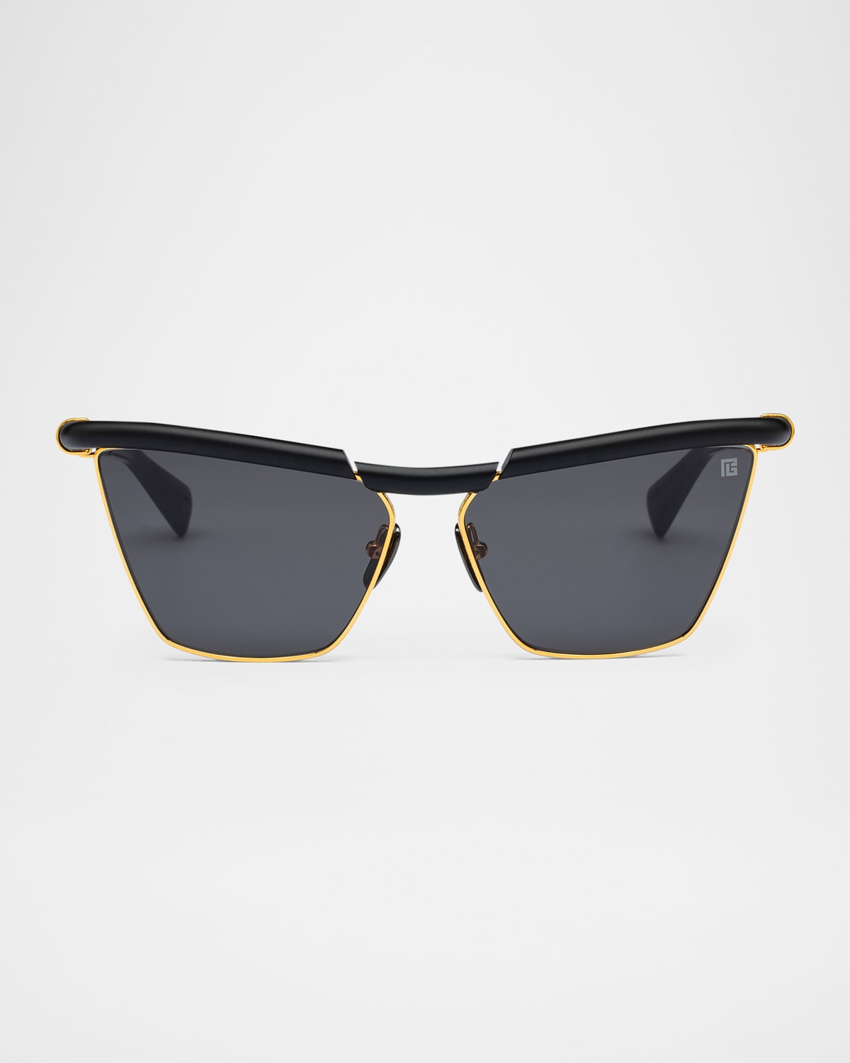 Balmain Victorie Cat Eye Titanium Sunglasses In Blk Gld