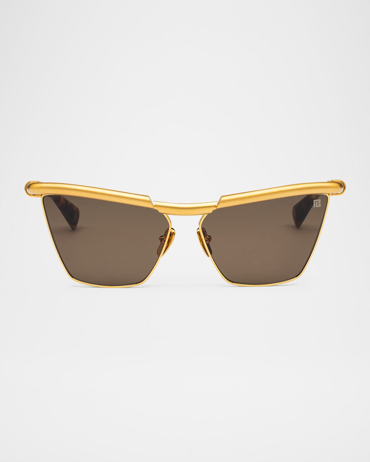 Balmain Victoire - Matte 12k Gold / Spotted Havana Sunglasses In Gld Trt