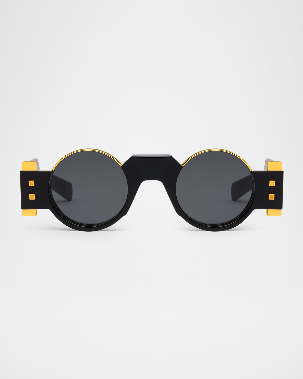 Balmain Oliver - Ii Round Acetate Sunglasses In Blk Gld