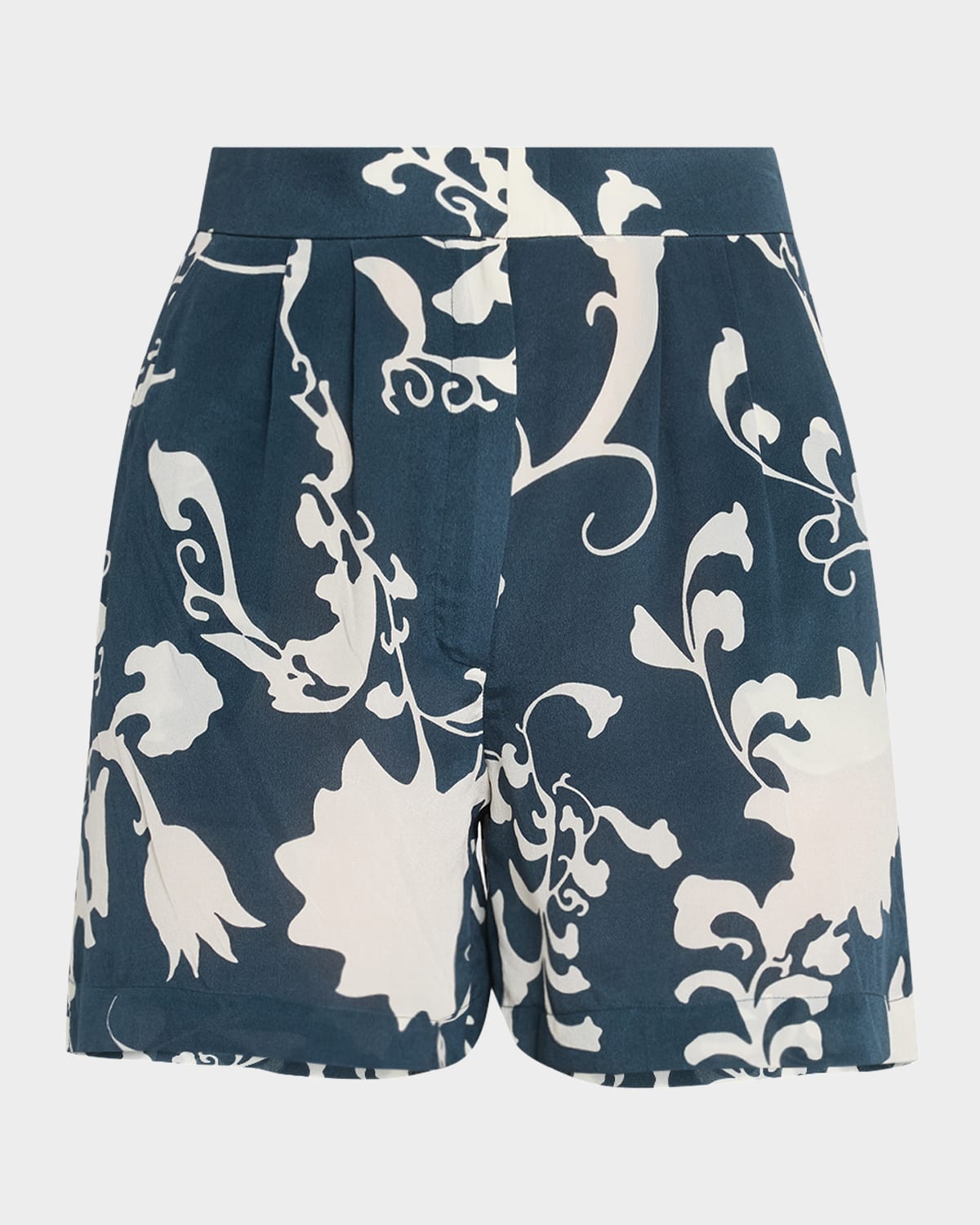 Tamu Pleated Silk Shorts