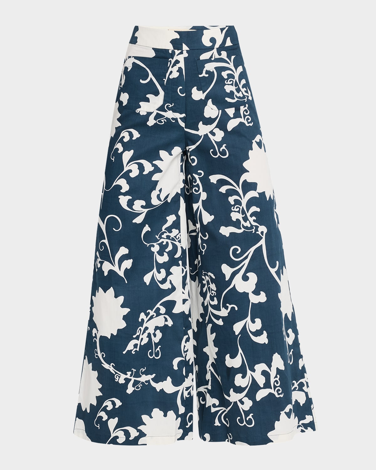 Adele Floral Wide-Leg Ankle Pants