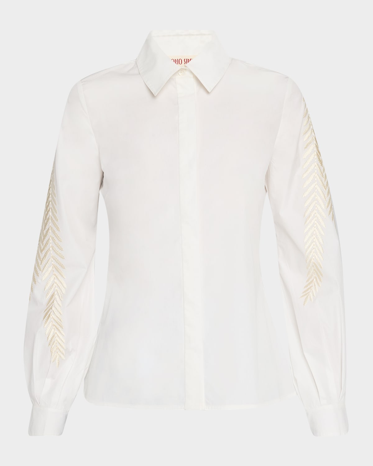 Carolina Embroidered Button-Down Shirt