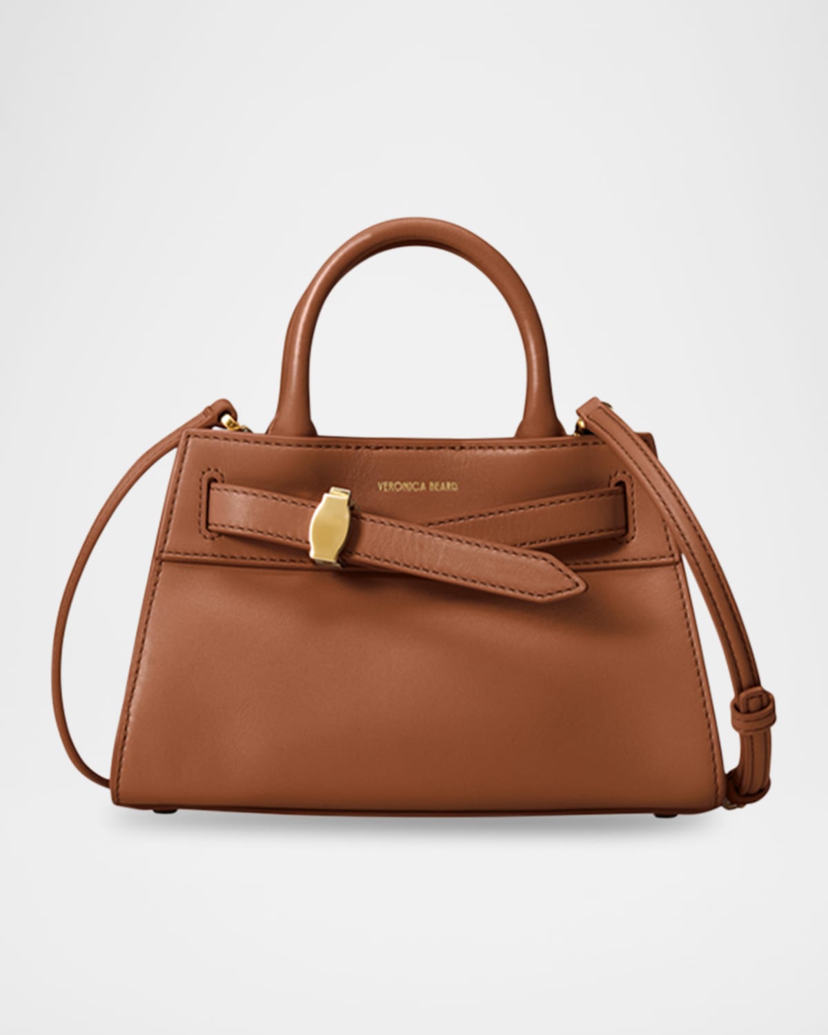 Shop Veronica Beard Dash Mini Leather Crossbody Bag In Hazelwood
