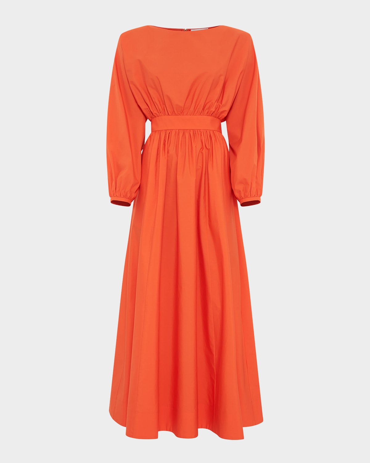 Gabriela Hearst Ahmose Gathered Long-Sleeve Maxi Dress