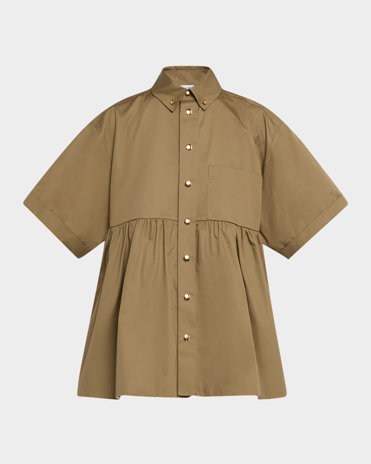 DICE KAYEK GATHERED SHORT-SLEEVE OVERSIZED SHIRT 