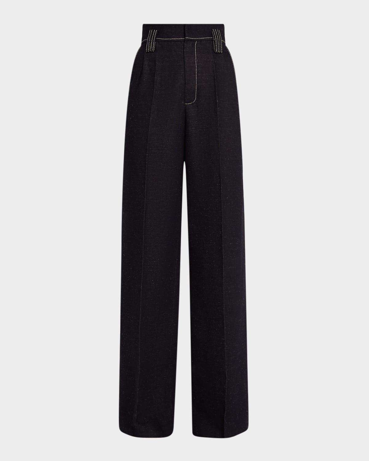 Dice Kayek Pleated Wide-leg Denim Pants In Indigo