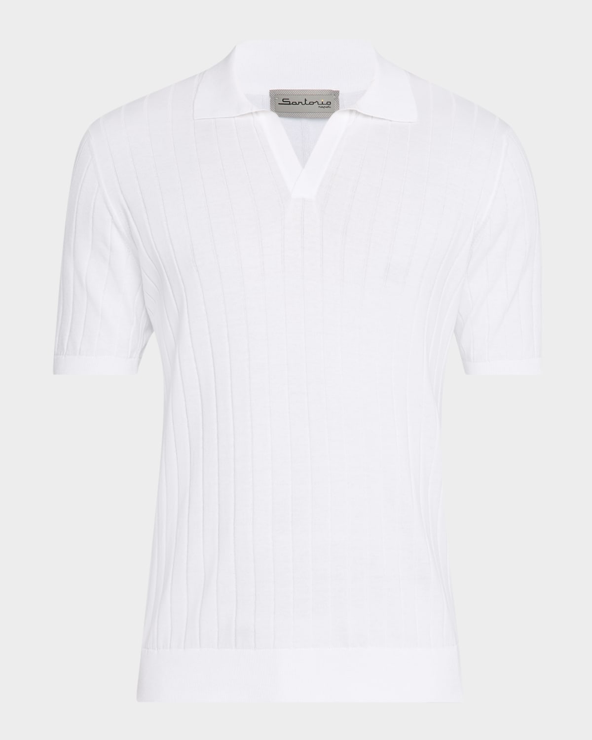 Men's Cotton Rib Short-Sleeve Polo Sweater