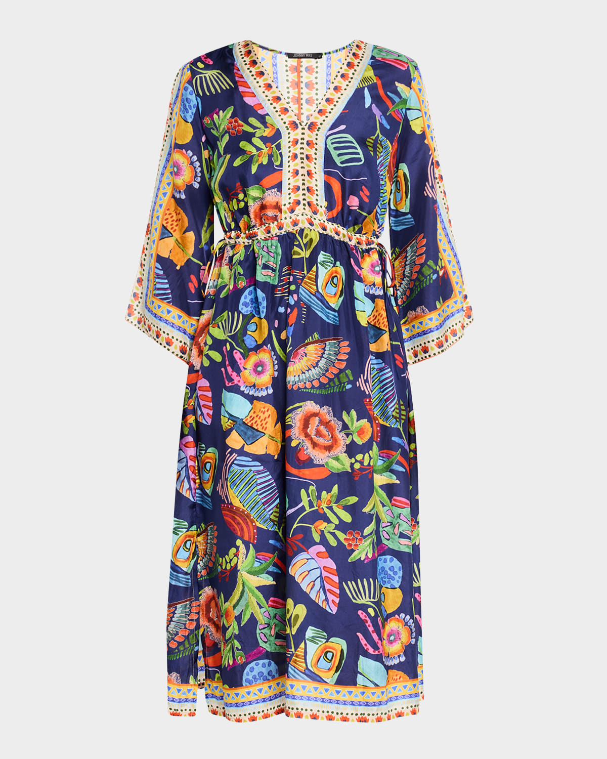 Saskia Floral-Print Silk Midi Dress
