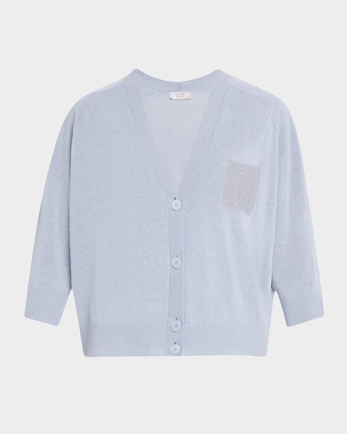 Shop Peserico Chain-embellished Knit Cardigan In Sunrise Blue