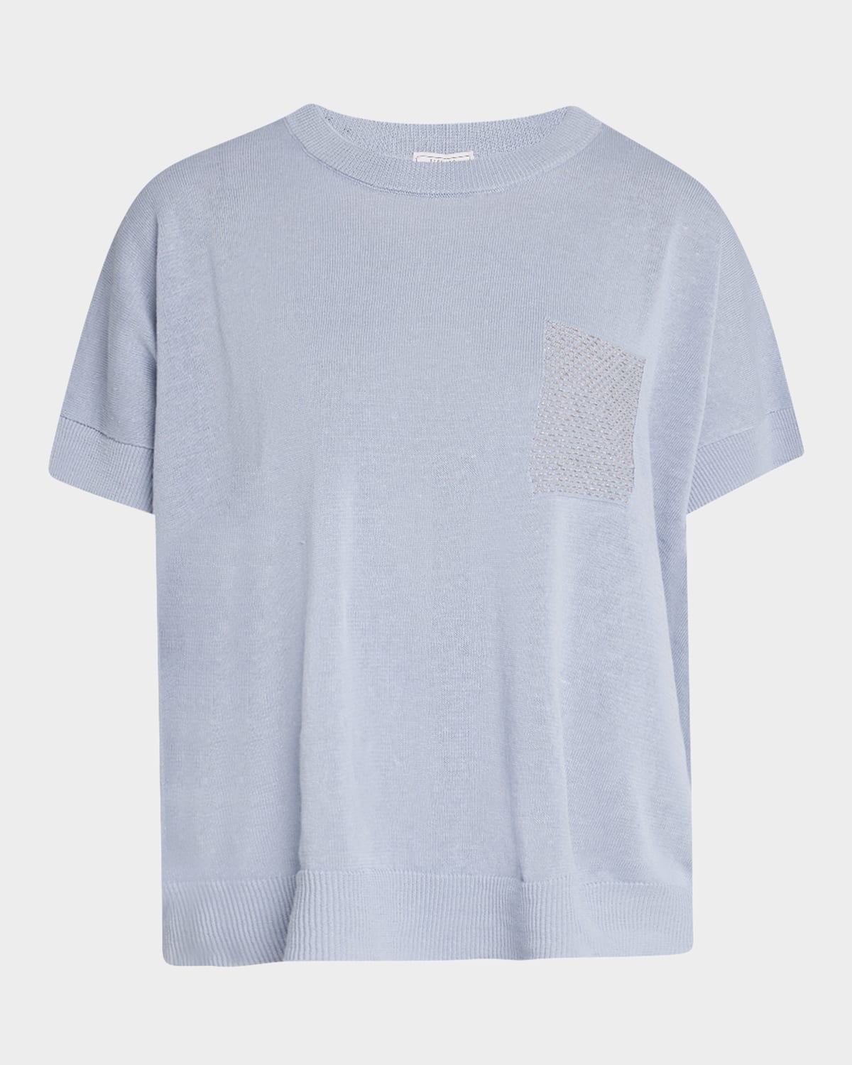 Peserico Chain-embellished Knit Sweater In Sunrise Blue
