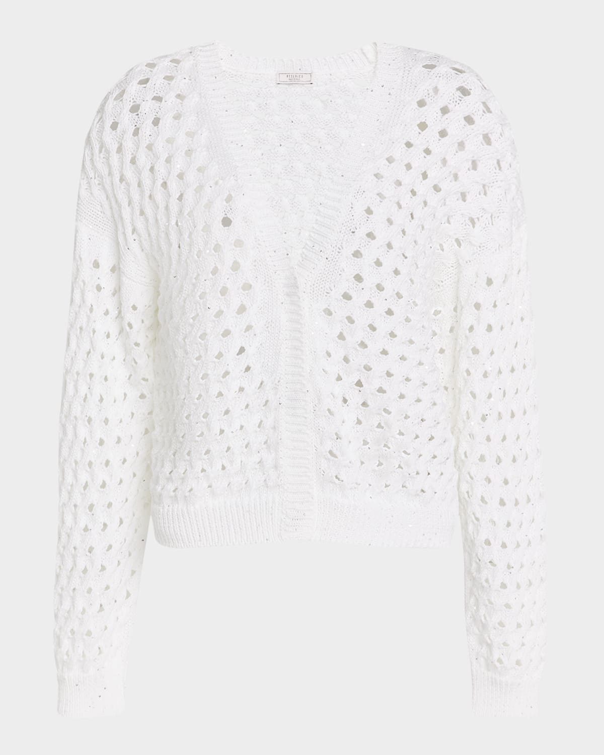 PESERICO OPEN-KNIT SEQUIN CARDIGAN 