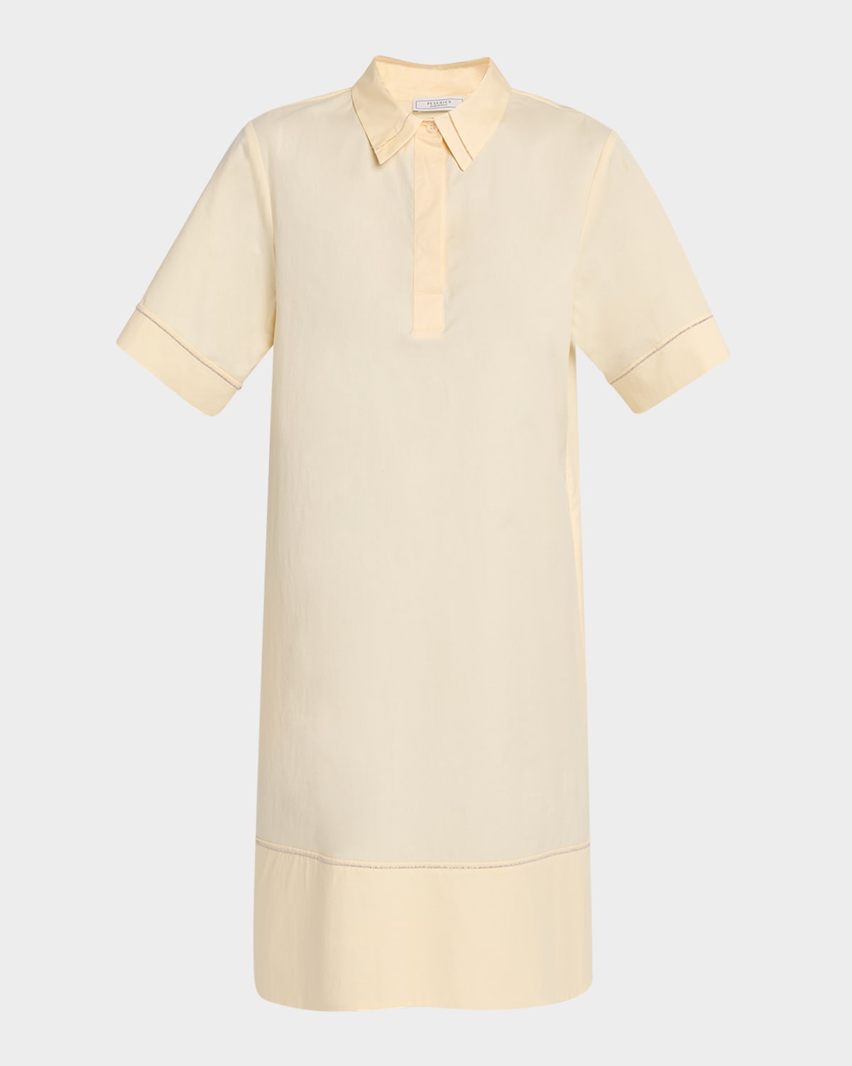 Shop Peserico Chain-trim Shift Shirtdress In Sunshine Yellow