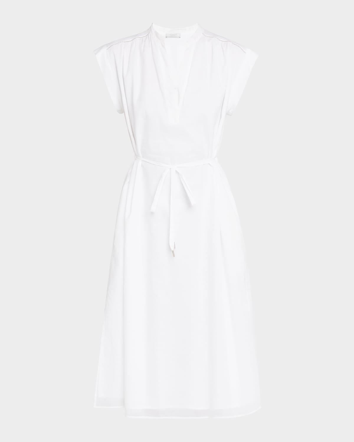 Shop Peserico Chain-trim Cotton Midi Dress In Light White