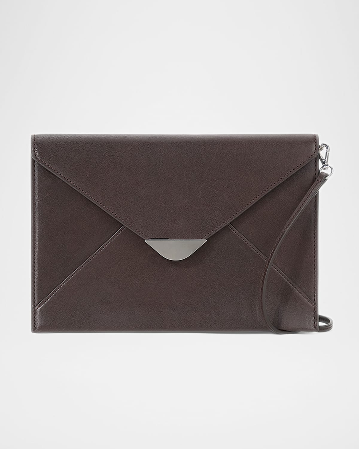 Marcella Envelope Flap Leather Clutch Bag
