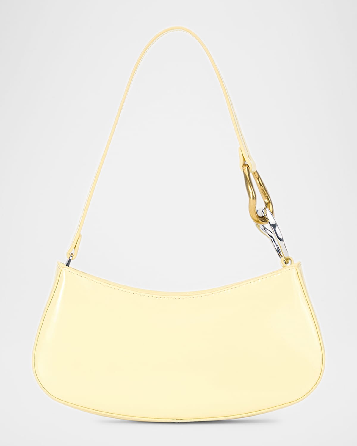 Staud Ollie Chain-link Leather Shoulder Bag In Buttercup
