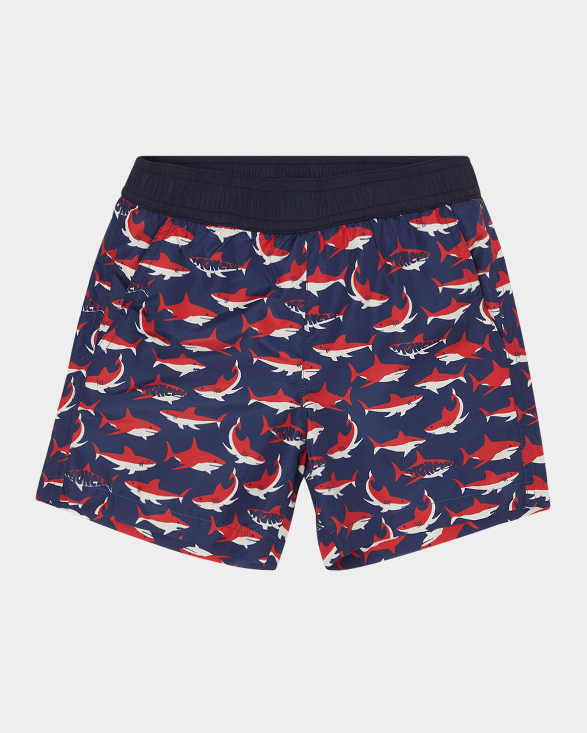 Moncler Shark Print Swim Shorts Multicolor In Blue