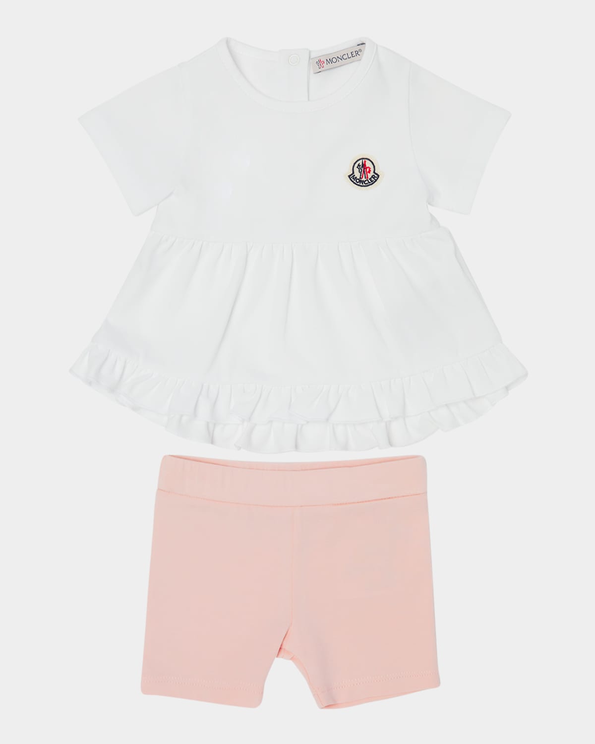 Moncler Girl's T-shirt And Short Legging 2-piece Set In Natural