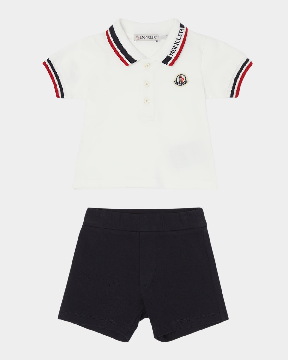 Moncler Boys' Polo & Shorts Set - Baby, Little Kid, Little Kid In White