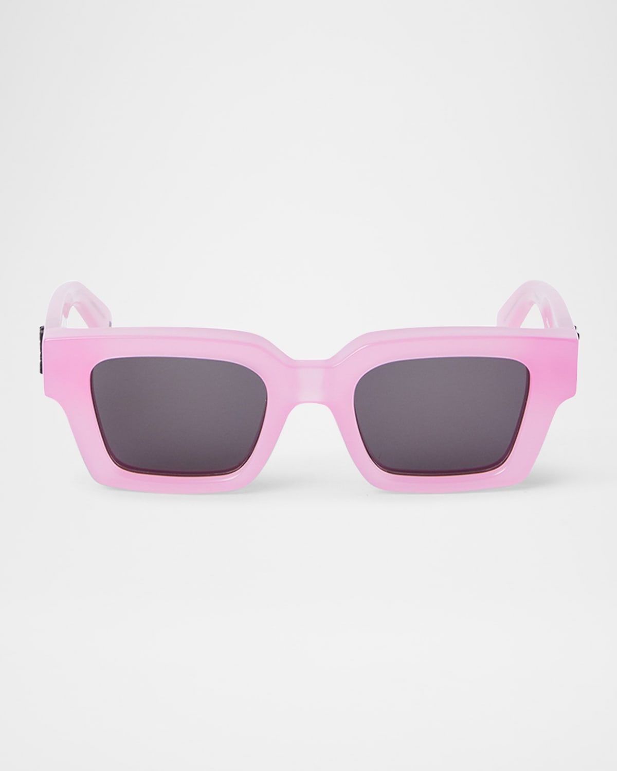 Shop Off-white Men's Virgil Acetate Square Sunglasses In 43007pink Dark Grey