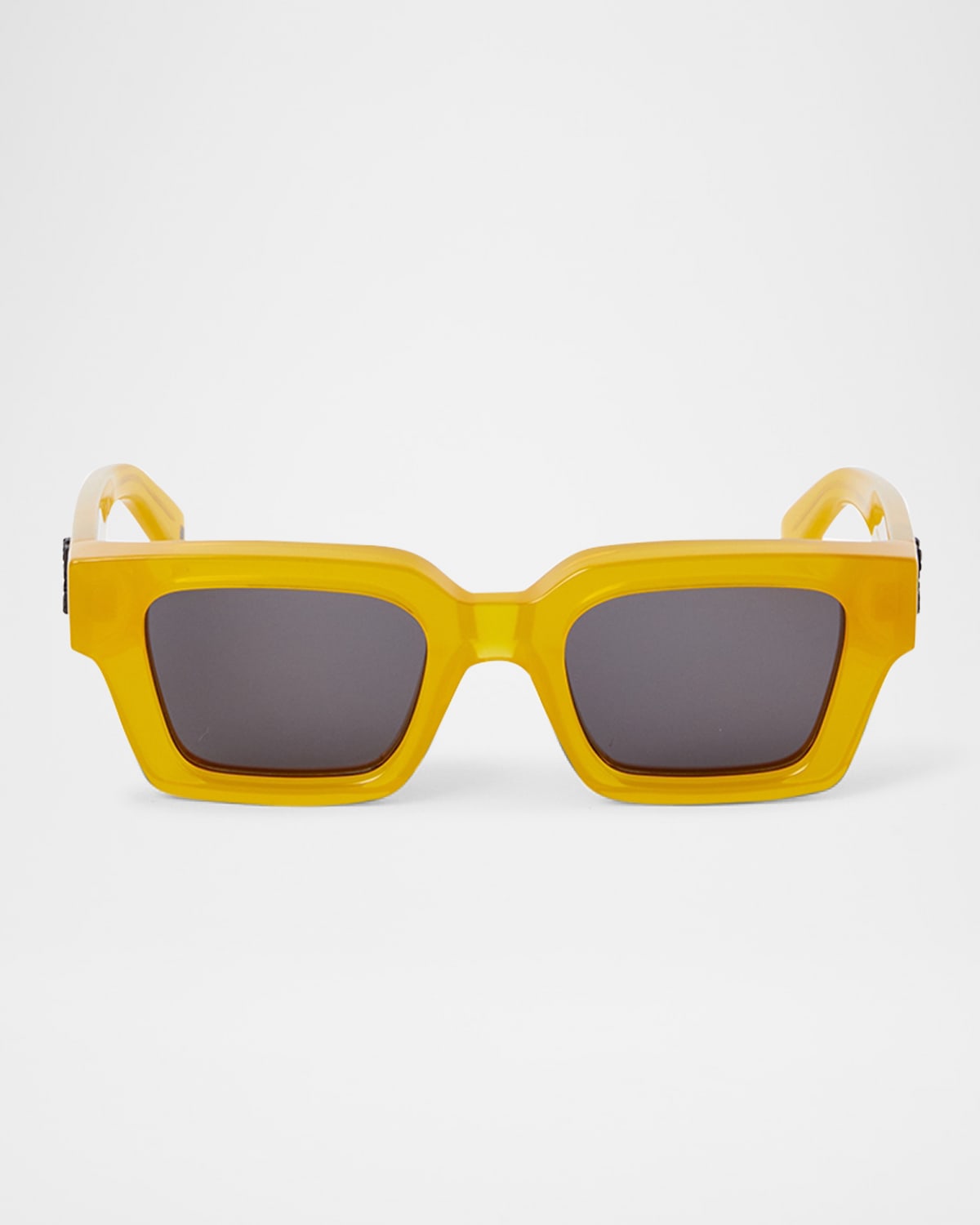 Off-white Men's Virgil Acetate Square Sunglasses In 41807yellow Dark Grey