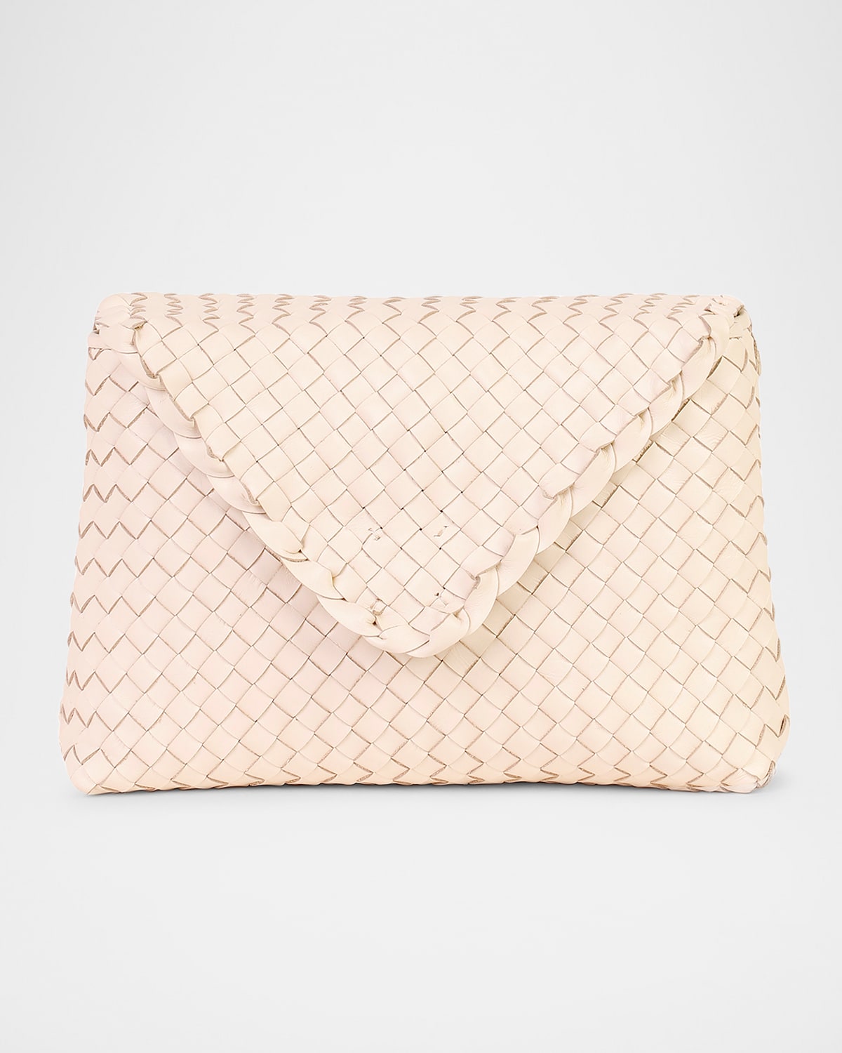 Jamie Envelope Woven Leather Clutch Bag