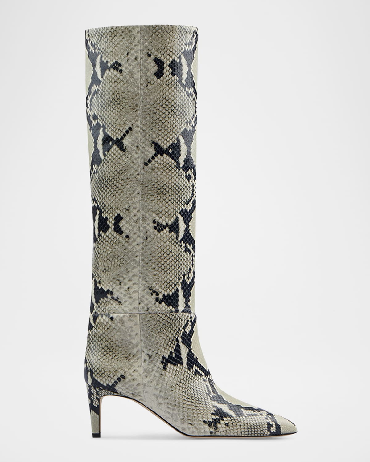Paris Texas Tall Snake-embossed Stiletto Boots In Naturale