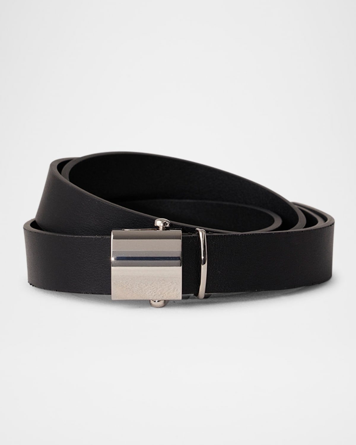 Dehanche Valadon Calfskin Leather Belt In Black Silver