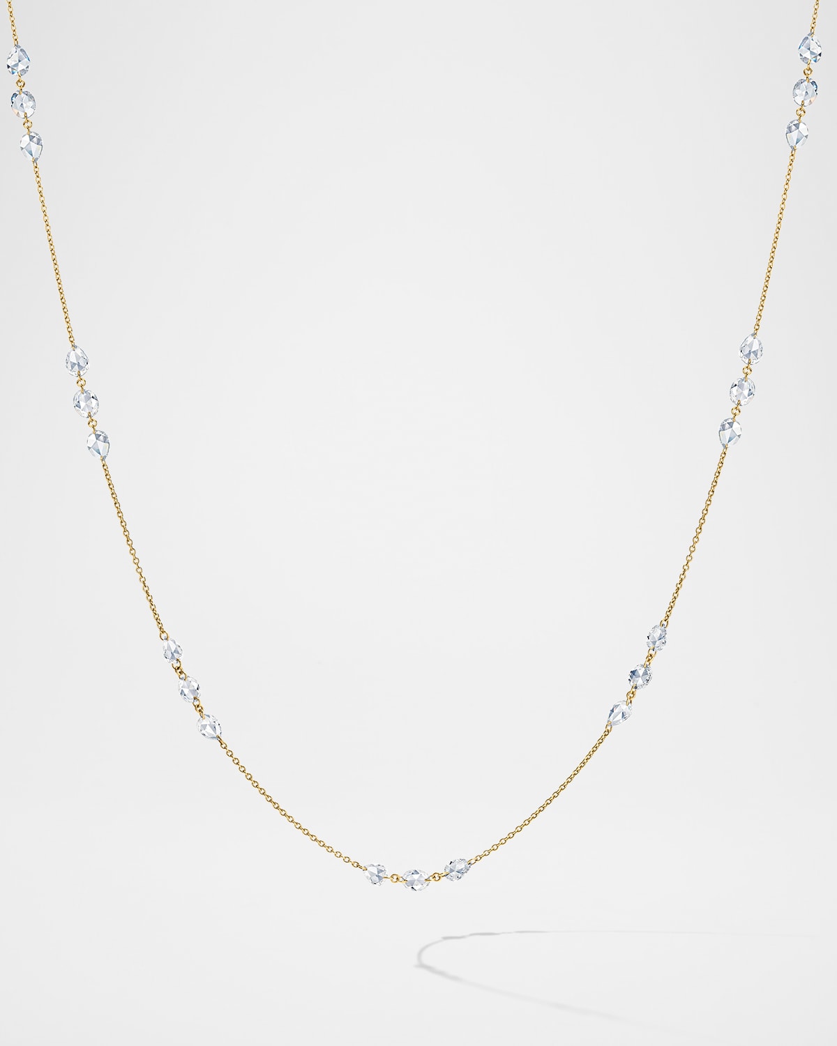 18K Yellow Gold Diamond Station Necklace, 26"L, 4.6ctw
