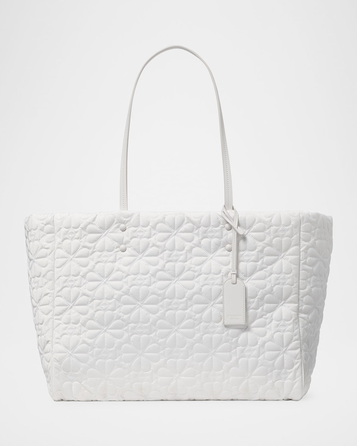 Kate Spade Tilly Large Quilted Fabric Tote Bag In White Dove