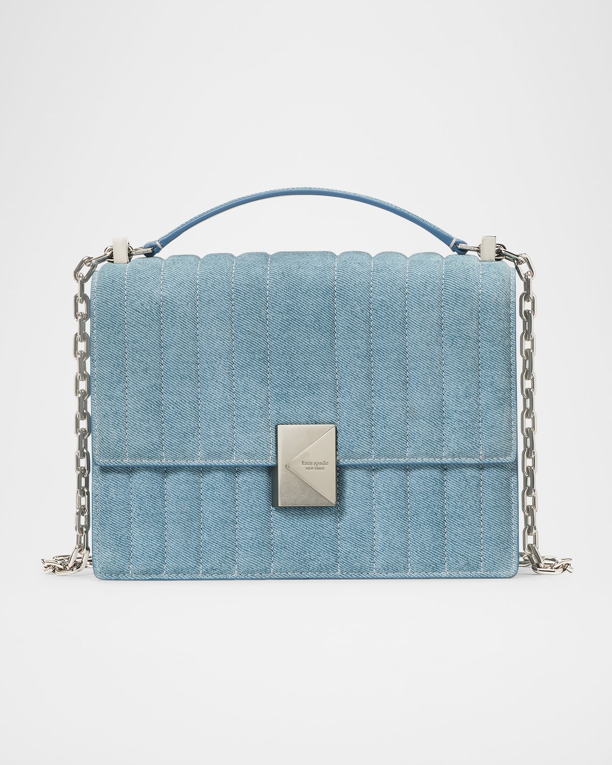 nouveau small floral-print denim shoulder bag