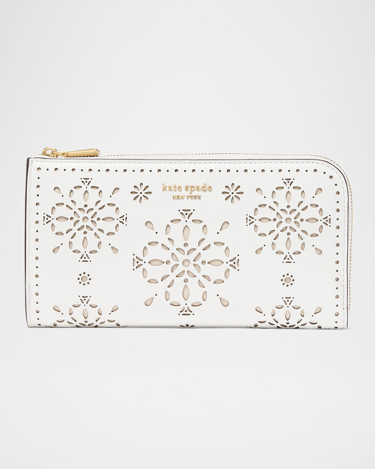 devin spade flower perforated leather continental wallet