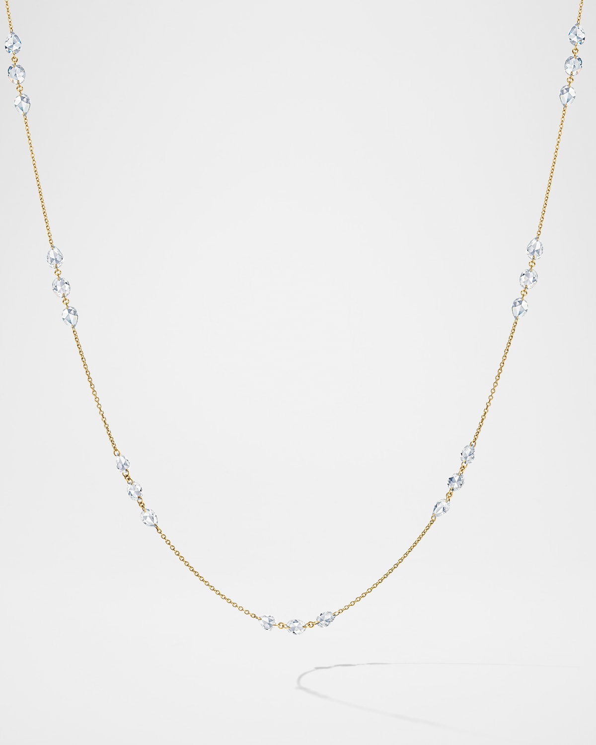 18K Yellow Gold Diamond Station Necklace