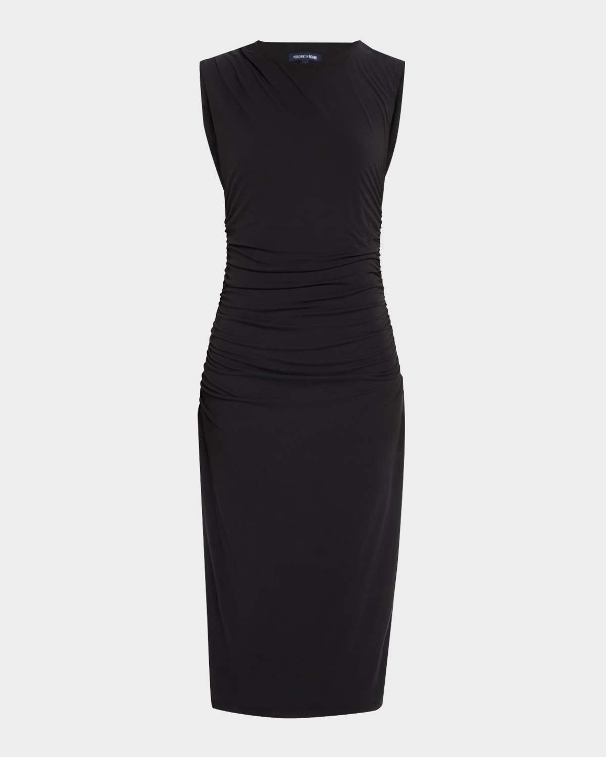 Veronica Beard Baxter Ruched Midi Dress In Black