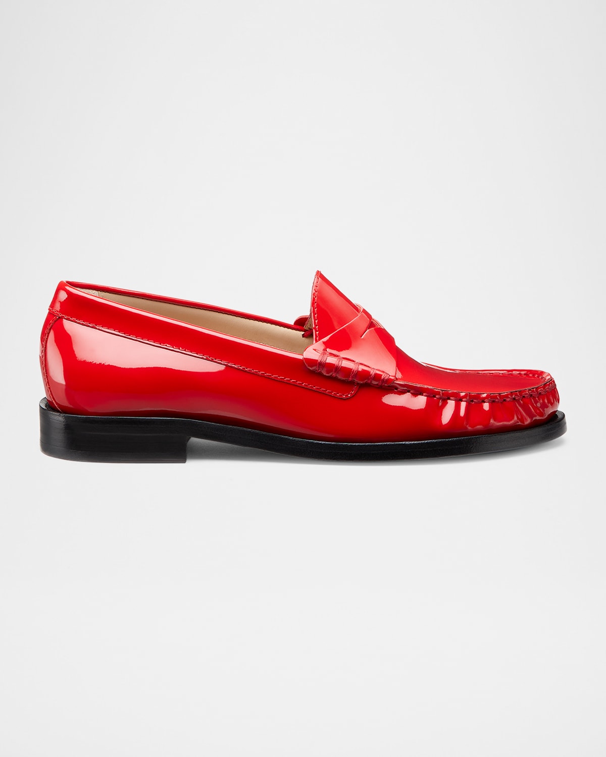 Stuart Weitzman Lottie Patent Penny Loafers In Cherry